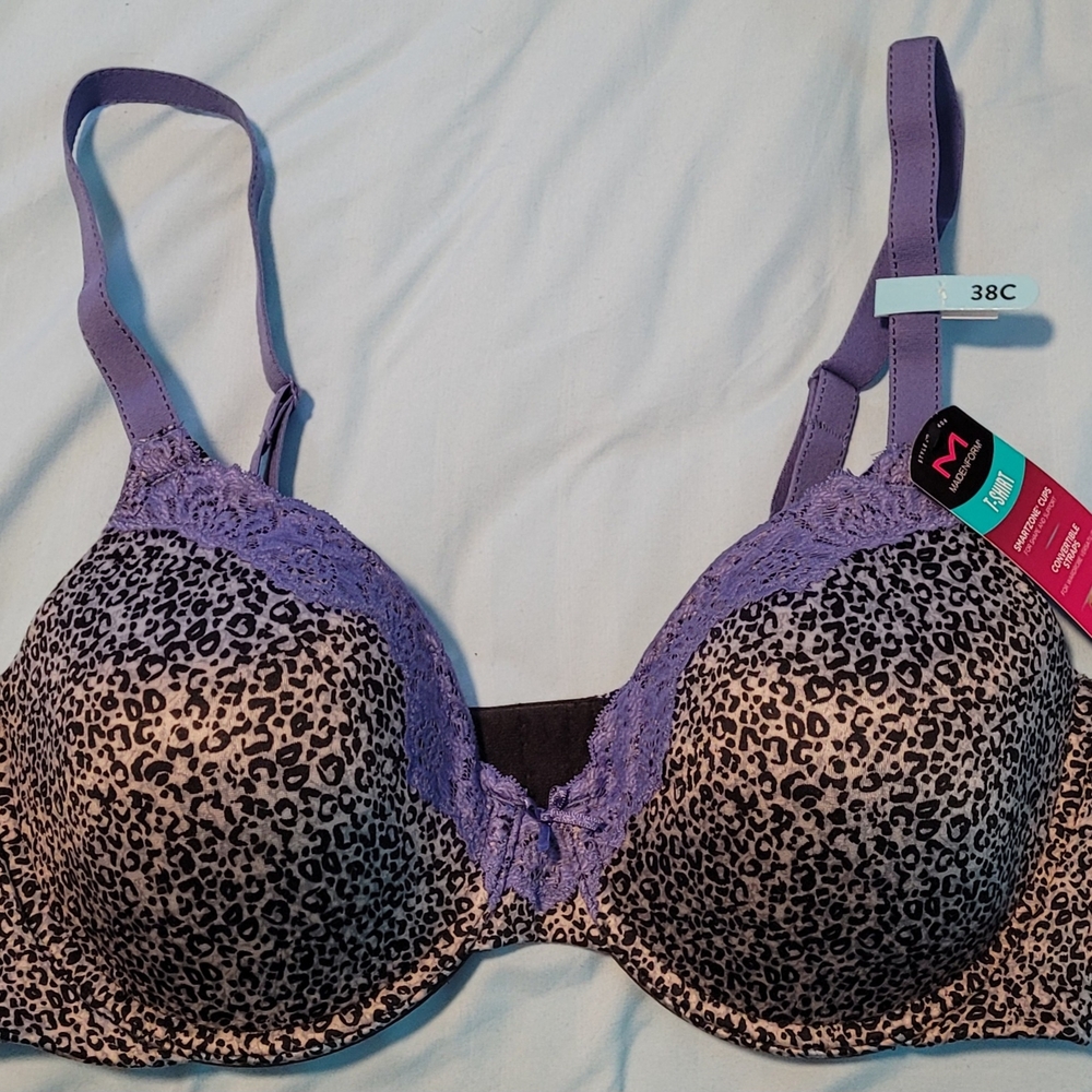 Maidenform Purple and Black Push-Up Bra 38C
